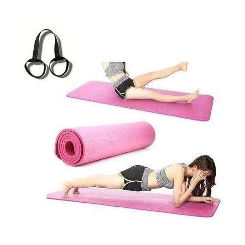 Thick Yoga Mat Non-Slip Exercise Mat With Carrying Bag - ROSE COLOR