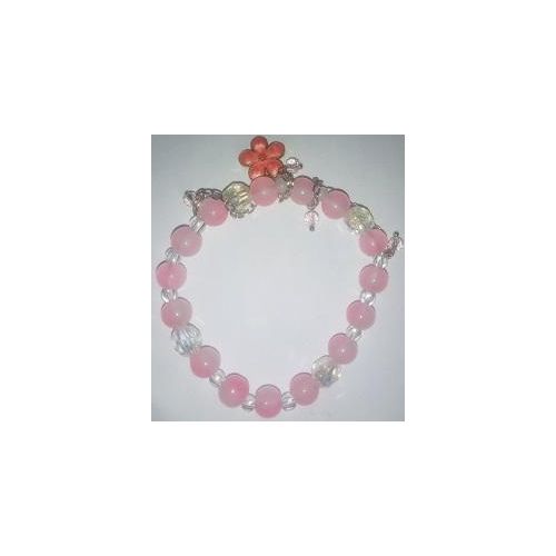 Bead bracelet with flower charm