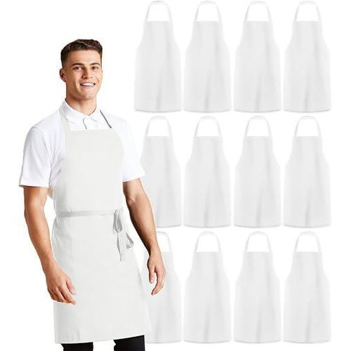 Aprons for Men - 100% Polyester Chef Apron 1pc Women with Extra Long Ties - Cooking Aprons for Women & Mens Apron