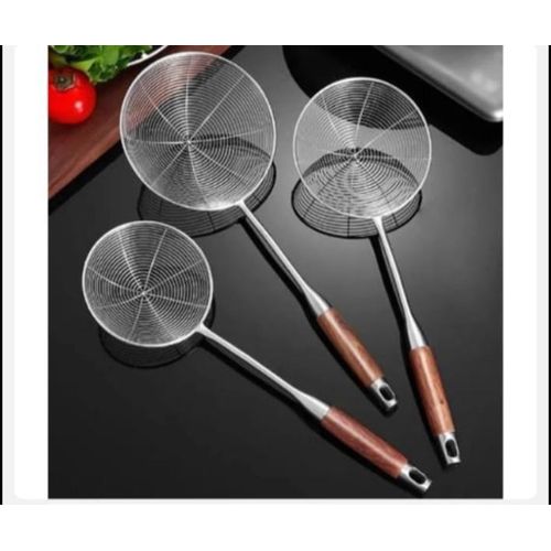 3 pcs in 1 stainless steel round multi purpose sieve + handle