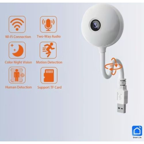 5MP Indoor WiFi USB Light Bulb Camera Mini PTZ 360°