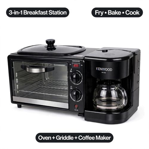 3-in-1 Breakfast Maker KW-206 - Electric Oven + Fry Pan + Coffee Maker Machine - 9L