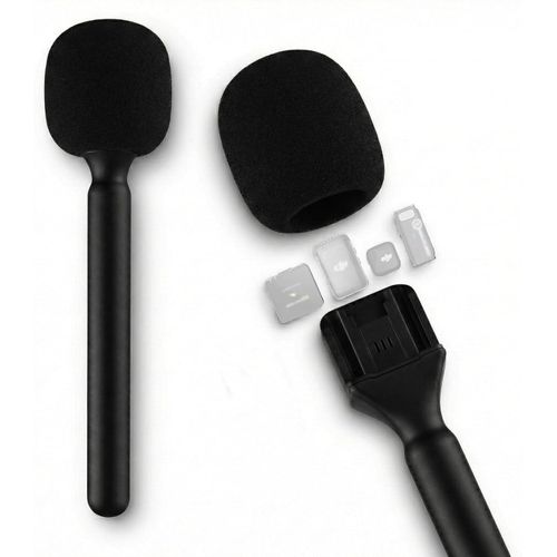 Wireless Microphone Handheld Adapter Stick/ Interview Handle Mount for DJI Mic Mini/Mic 3/2/Pocket 3, Rode Wireless GO II & Hollyland / Lavalier Mic Stand Holder for Vlogging & Reporting/Mic Holder