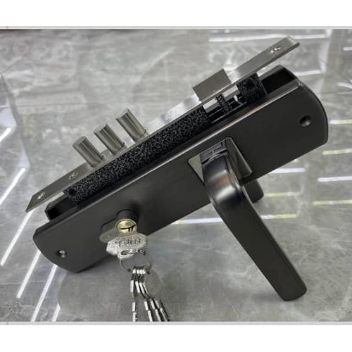 Matte Black Textured Roman Edition 3-Pin Mortise Door Lock Set