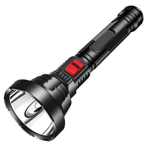 BRIGHT LIGHTING ESSENTIAL – Rechargeable Long LED Flashlight, High Power Tactical Torch, Long Range Handheld Searchlight with Large Reflector, Dual-Switch Design, Portable Outdoor Torch for Camping, Security, Hiking & Emergency Use