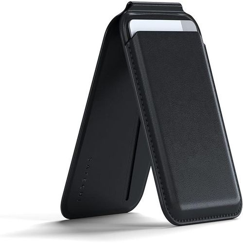 Magnetic Magsafe Wallet, Double Flap Stand Card Holder, 4 Slots with Front NFC Pass-Through, Adjustable Phone Attachment for iPhone 17/16/15/14/13/12, Travel Accessory