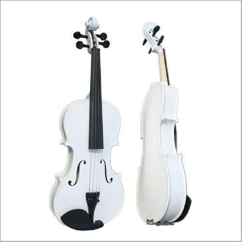 Acoustic Violin With Free Shoulder Rest and stand- White