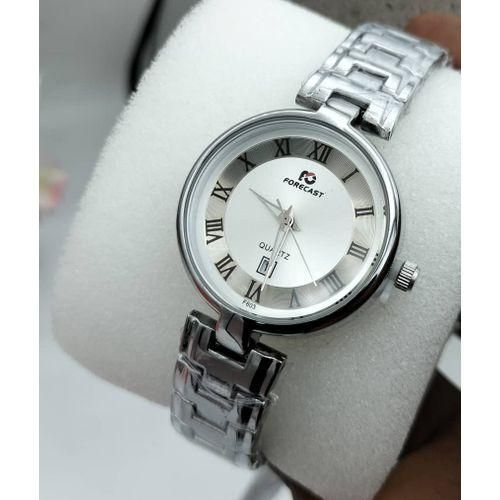 Elegance Unique Silver Sophisticated Diamond Iced Chain Wristwatch
