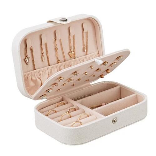 Makeup Case Double Layer Jewelry Box Convenient Ear Stud Storage Box Necklace Ring Cosmetics Jewelry Box Makeup Bag