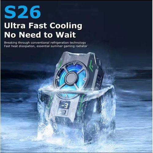 Mobile Phone Semiconductor Cooling Fan Radiator - Back Clip Game Cooler with RGB Colorful & Temperature Display for IOS, Android - COD, PUGB Cool Heat Sink S26