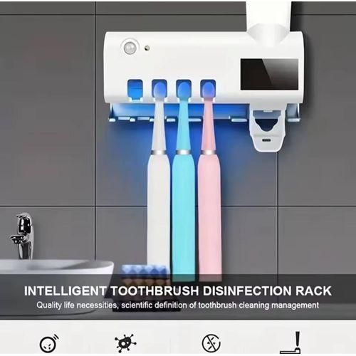 Toothbrush holder, Smart UV Toothbrush Sanitizer with Automatic Toothpaste Dispenser, Wall-Mounted UV Toothbrush Sterilizer