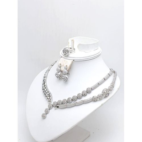 Amazing Royal Exquisite Stylish & Charming Sophisticated, Silver Sexy Jewelry Set For Unique Ladies