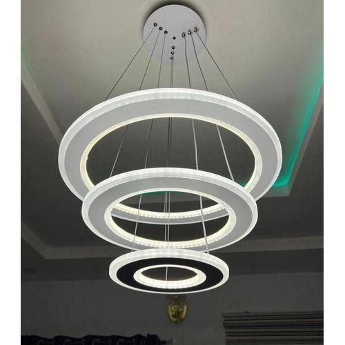 3 rings fancy 3 colors drop chandelier/ white , warm white and blue lightings.