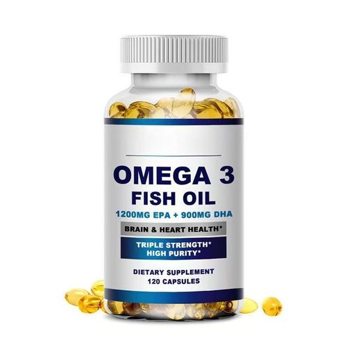 Triple Strength Omega 3 Fish Oil 1200mg EPA + 900mg DHA – Brain, Heart & Joint Support – High Purity Omega-3 Supplement (120 Softgel Capsules) Gold