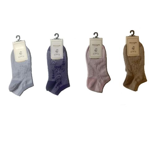 Fresh plaid light socks set (4 pairs) (the product includes one pair each of light blue, dark purple, lotus root pink, and khaki)