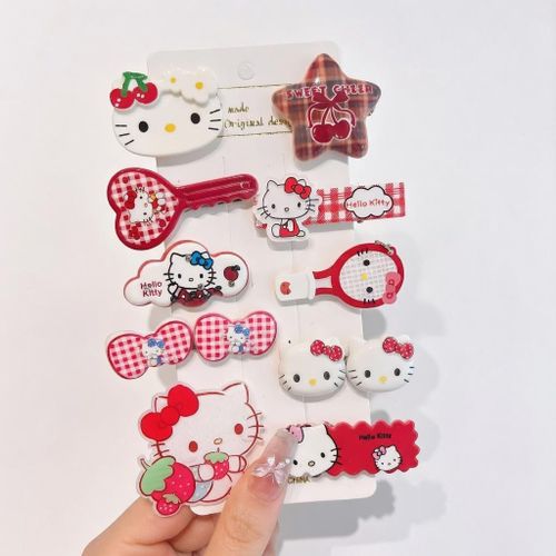10pcs Unique Hello Kitty Clip Collection – Cute Hair Accessories for Women