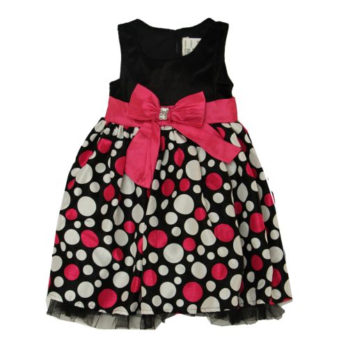 Girls Sleeveless Polka Dots Party Dress
