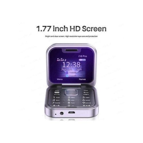 i17 PRO Mini Foldable Flip Mobile Phone with FM Radio Magic Voice,Speed Dial-Purple