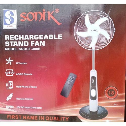 Sonik Rechargeable Fan Standing Fan18 With Remote Control