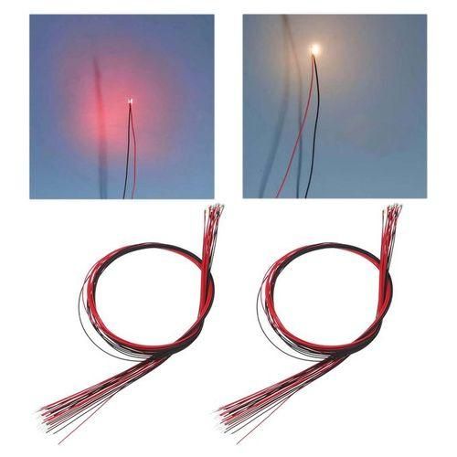 40 X Pre Wired 0805 SMD Led Street Lights Pre-soldered Leds RedWarm