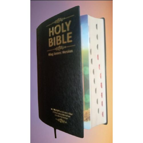 Holy Bible King James Version (KJV):Large Print with 53,000 Cross References,3-Year Bible Reading planner,Helps For Daily Application ,Concordance,Red Letter,Thumb Index & Ribbon Marker,Deluxe Black Leathersoft