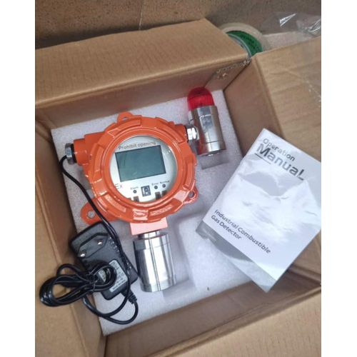 Industrial Combustible Gas Detector - Wall Mount Gas Leak Alarm with Sound Light and LCD Display