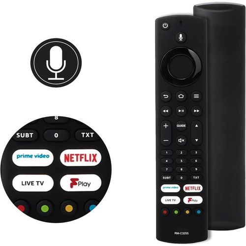 Smart TV Replacement Remote (With Voice Control) RM-C3255 Fire TV Remote Control Also Compatible with Bush/Toshiba Smart Fire TV Remote Control with 4 Streaming Buttons