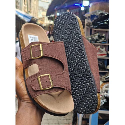 Quality Leather Pam Birken Slippers-Brown