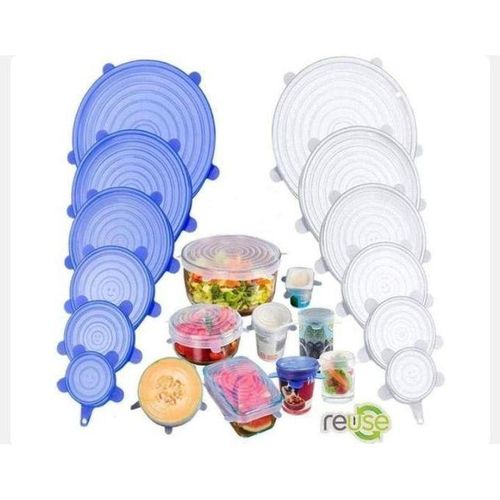 6pcs Reusable Silicon Stretch Lid Food Wrap Bowl Pan