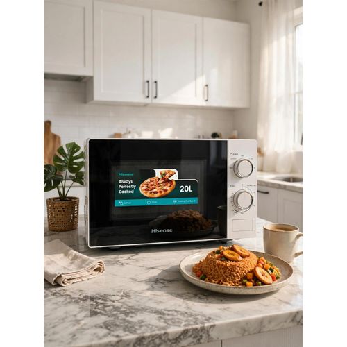 High Quality Hisense 20L Microwave Oven - Manual Control - Defrost Function - Cooking End Signal - White - MMO20