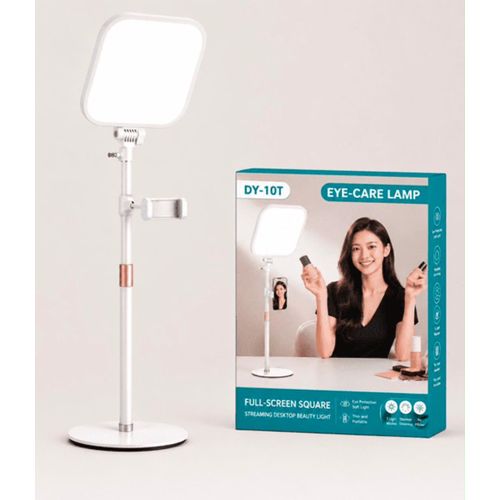 Video Conference Lights With Phone Stand & 3 Color Brightness - for Make-up , Zoom Meetings, Desk Ring Light with Stand Phone Holder, Dimmable, Video Lighting For Filming,Recording,Video Calls, Webcam. ( Eye Care Lamp - DY-10T )