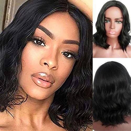 Short Bobo Wavy Wigs-black Color
