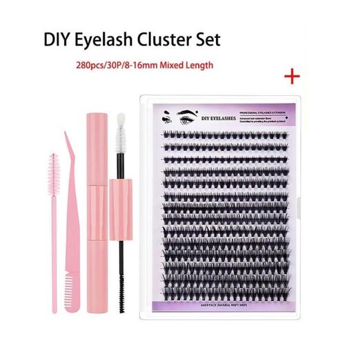 DIY Eyelash Extension Kit Single Cluster False Eyelash 280pcs Eyelash Clusters 8-16mm