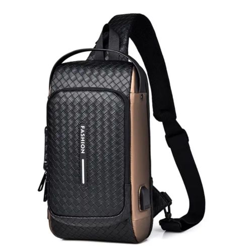 Anti-Theft Password Lock Waterproof Crossbody Bag USB Port