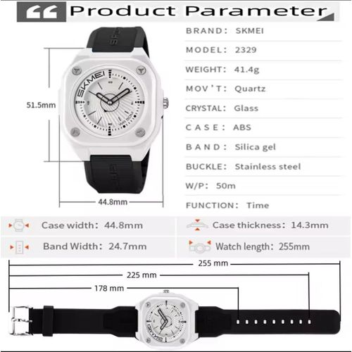 Sophisticated & Original Quality Men's Chronograph Black Rubber Strap Wristwatch