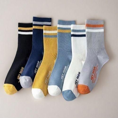 Berrykey Berrykey Men's Multicolor Socks - 6 Pairs, One Size Fits All, Polyester-Cotton Blend