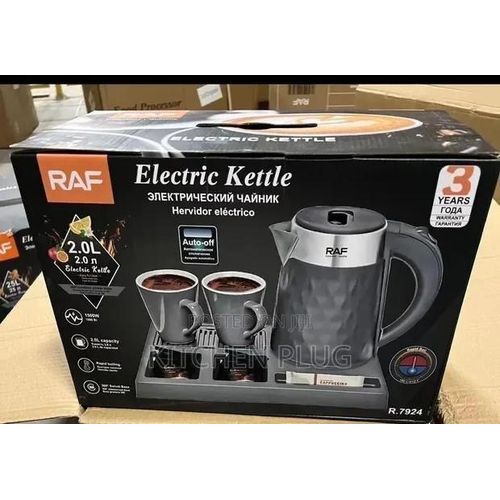 RAF Hotel Tray Set With Electric Kettle And 2 Ceramic Mugs