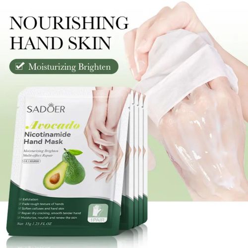 Avocado + Nicotinamide Exfoliating & Healing Hand Mask – Deep Moisture Glove Treatment