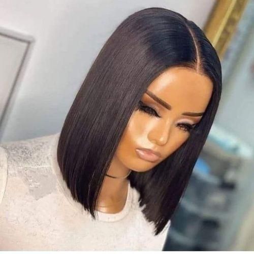 Synthetic wig Awoof Fashion,Bob Wig Short Straight Hair With Closure Natural Black 14inch