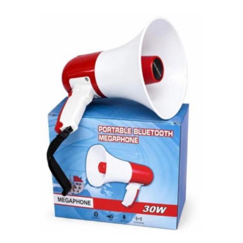 Premium 30W Portable Bluetooth Megaphone Loud Hailer-USB, Recording, Long Range-For School, Church, Campaign, Market