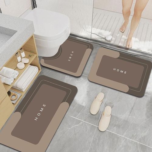 Bathroom mat set (3 pieces): Super absorbent, quick-drying, machine washable, non-slip backing, suitable for any home, hotel, shower room, bathroom, etc.