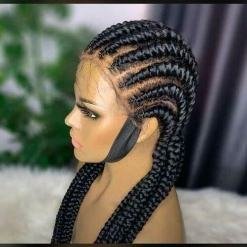 Straight all back braided wig for beautiful ladies