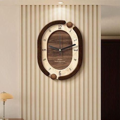 Portable Decorative Classy Vintage Wall Clock Wallclock Home Decor for Livingroom Bedroom Office