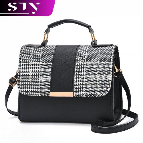 Ladies Black & White Checkered Mini Square Bag Phone Bags Small Cross-body Bags Purse
