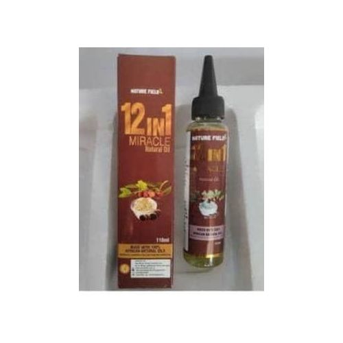 Nature Field 12-in-1 Miracle Natural Oil, a multi-purpose nourishing oil for hair and skin.