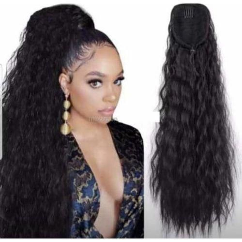 Kinky Straight Ponytail With Drawstring 30 Inches