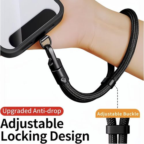 Adjustable Anti-Lost Phone Wrist Lanyard - 360° Rotatable Heavy Duty Phone Strap with Stainless Steel Patch, Portable Phone Lanyard for All Smartphones