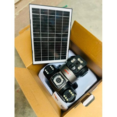 GZ SONY T30 Solar 4G LTE PTZ Camera - 9MP Triple Lens Outdoor CCTV with Solar Panel, Battery, Auto Track + V380 App