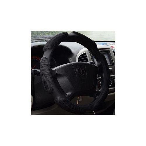 Top Grade Fabric Ergonomic Steering Wheel cover - Black
