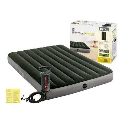 Inflatable Double Airbed with hand air pump 54 x 75 x 10 inches (137cm x 191cm x 25cm)
